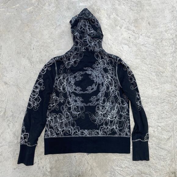 BCBG MAXAZRIA Black Full Zip Punk Y2k Grunge Skate Baggy SZ XL - Picture 6 of 6